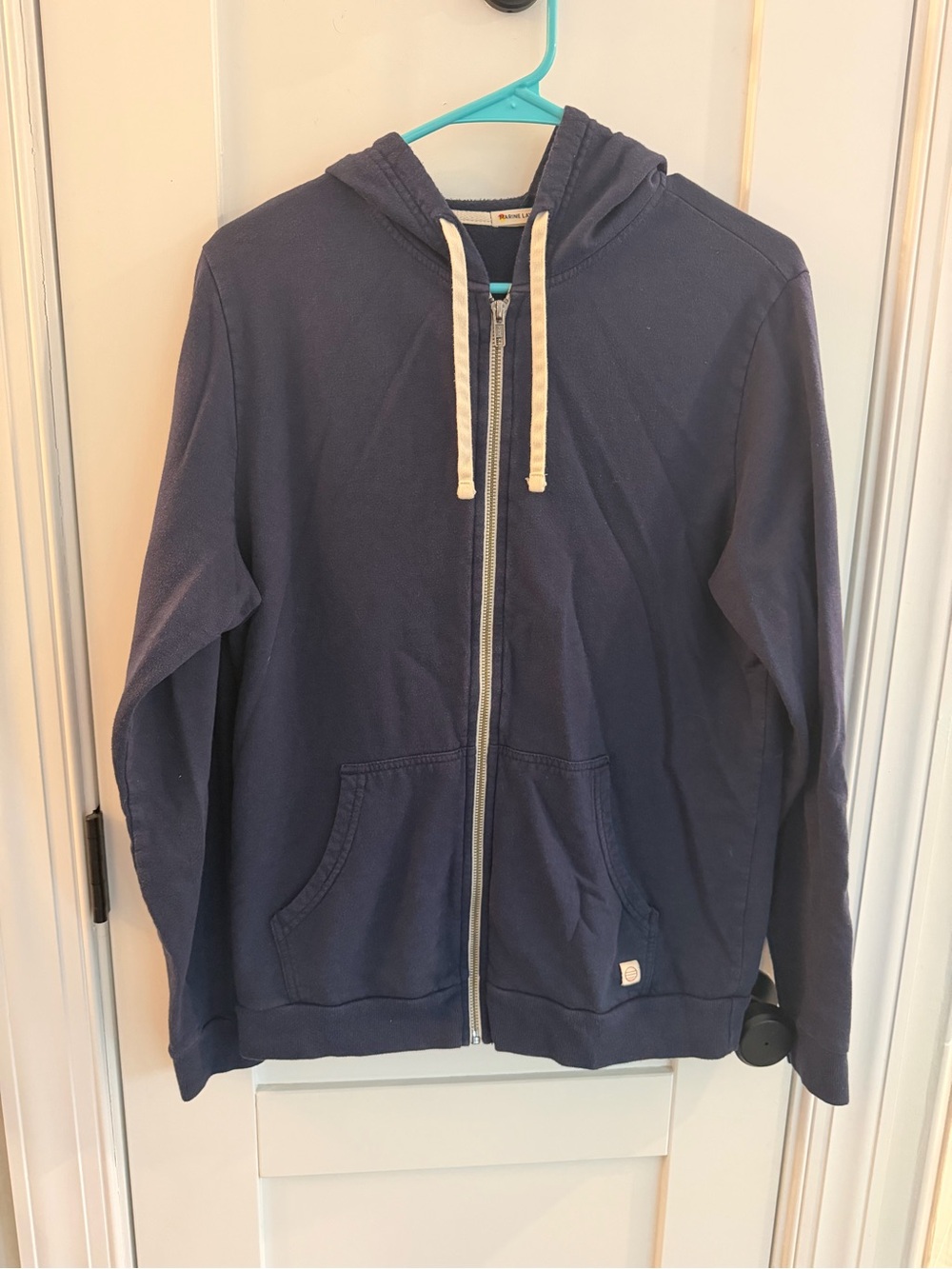 Marine Layer Navy Pullover with Contrast Cream Trim